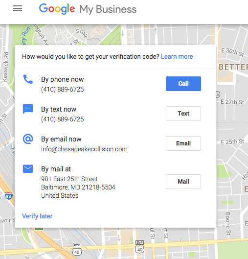 verifying google business listing